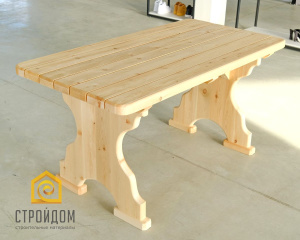 Стол (столешница с щелями, клееные ножки, толстая доска) 0,75х1,35м