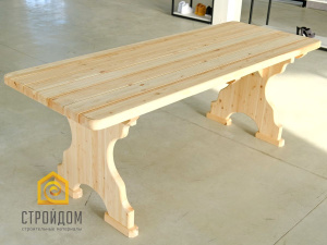 Стол (столешница с щелями, клееные ножки, толстая доска) 0,75х2м