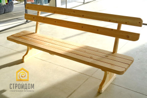 Лавка-диван с щелями (клееные ножки, толстая доска) 2м
